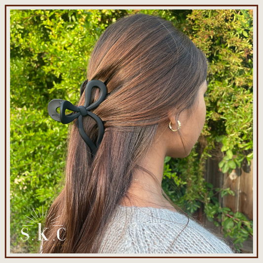 Black Bow Hair Claw Clip